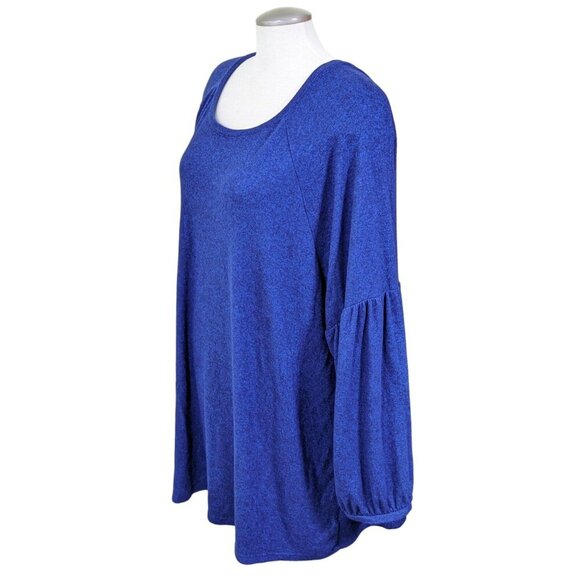 Old Navy Luxe Top Tunic Women Plus 4X Soft Long Balloon Sleeve Stretch Dark Blue - Picture 2 of 5